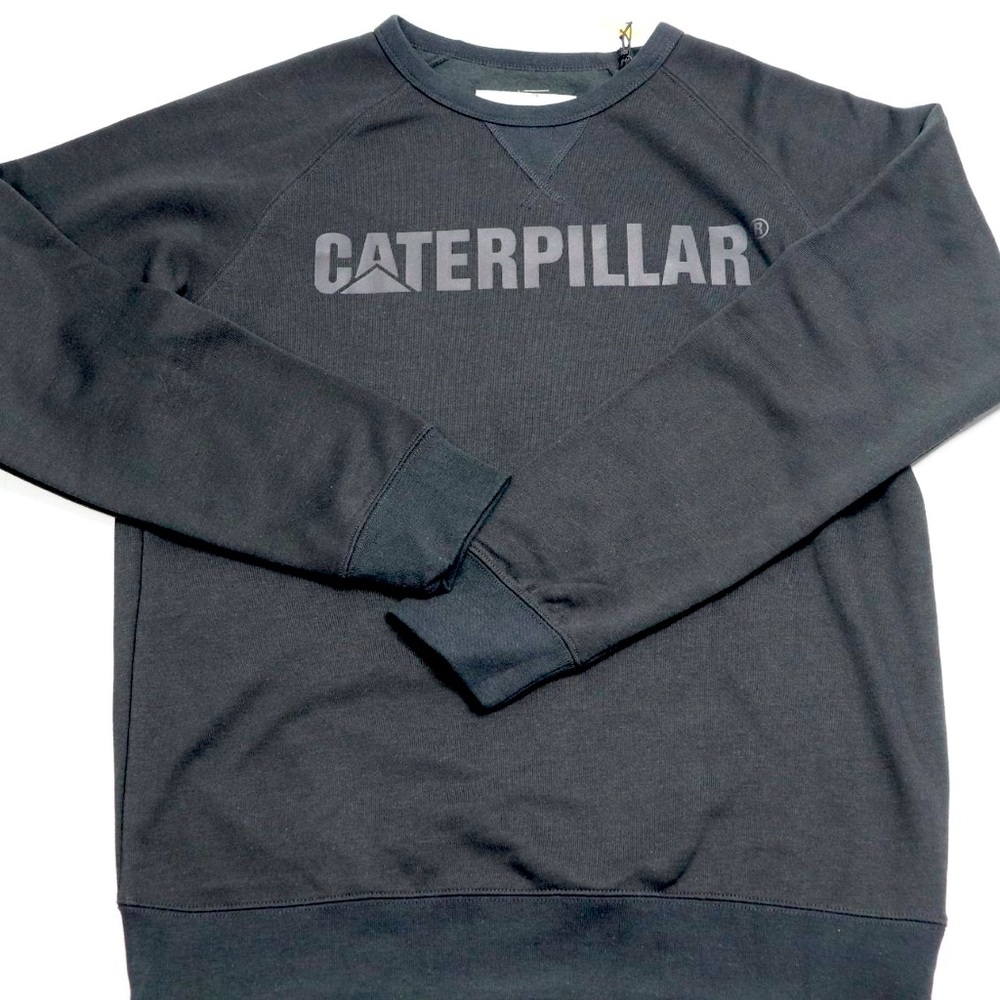 Caterpillar Equipment Tools Black Logo Long Sleeve Sweatshirt Size Large